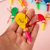 Silbato de Globo de Alambre Dorado Trompeta de Cumpleaños Juguete para Niños Silbato de Vendedor Ambulante Globo