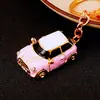 Colección de Modelos de Coche con Pedrería Llavero de Coche Colgante Metálico Lindo para Hombres Mujeres Anillo de Llavero Regalo Creativo