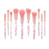 Juego de Brochas de Maquillaje de Cristal de 10 Piezas Fenglida Mango de Diamante Transparente Brocha en Forma de Abanico Venta al por Mayor Brocha para Sombra de Ojos Herramientas de Maquillaje