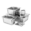 Contenedor de Alimentos Rectangular de Acero Inoxidable 304 Engrosado con Tapa, Bandeja de Buffet para Comedor/Hotel, Bandeja de Porción 1/1, Personalizable