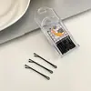 Grampos de Cabelo Pretos Sem Costura para Fixação Lateral, Pequenos Grampos de Aço para Franja e Penteado