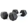 Mancuerna hexagonal recubierta, hierro fundido sólido, para que mujeres y hombres entrenen los músculos de los brazos, adecuada para entrenamientos en casa y en el gimnasio