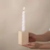 Portavelas de Columna Cuadrada de Cerámica, Decoración Retro Francesa, Portavelas Romántico para Cena a la Luz de Velas, Adorno Suave para Fotos