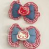 Nuevo Otoño e Invierno Cabeza de Gato Rojo Kt Relleno de Algodón Vaquero Lazo Accesorios de Ropa Pasador DIY Tocado Flor para Zapatos Decoración