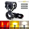 Faro LED de Ojo de Diablo para Motocicleta Rojo Amarillo Blanco Estroboscópico Flash Lámpara Auxiliar IP67 Impermeable Soporte Ajustable para Motocicleta E-Bike ATV UTV