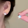 Aretes de Corona de Perlas de Imitación "Cielo Pintado" de Princesa Sirena para Mujer, Aretes de Clip para Orejas sin Perforar