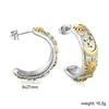 Suministro Directo Transfronterizo de Pendientes Geométricos de Acero Inoxidable Chapados en Oro para Mujer, Pendientes de Moda y de Alta Gama Chapados en Oro de 18K, Pendientes de Estilo Europeo y Americano