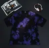 Camiseta tie-dye lavada de algodón puro de peso pesado de 230 g, retro transfronteriza, talla grande, corte holgado, hombros caídos, manga corta moderna, venta al por mayor