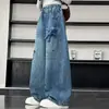 Novidade Outono 2026 para Meninas Pingente de Ursinho Personalizado Calça Jeans Wide-Leg Calça Longa Reta Estampada Infantil Tendência