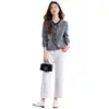 Cárdigan de punto con lazo estilo tweed para mujer Otoño e Invierno 2025 Corto Holgado Aspecto Adelgazante Chaqueta Suéter de Moda