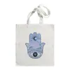 Bolso de Lona Estampado Ojo Turco Azul Bolso de Hombro Bolso Plegable Bolso Tote Bolso de Compras Comercio Exterior