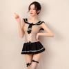 Ahao lencería sexy malla uniforme traje femenino sexy lindo estudiante malla suave juego de roles vestido de una pieza