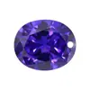 Huagang Gema de Pedra Solta Zircônio Roxo Azul Formato de Ovo com Furo Anel de Pedra Gema Brilhante Roxo Azul Oval com Furo