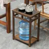 Mesa de Chá para Uso Doméstico, Mesa de Chá Pequena, Aparador, Bar de Chá em Madeira Maciça, Mesa de Chá com Chaleira Integrada e Suporte para Balde de Água