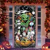 Capa de Porta de Filme de Terror de Halloween Transfronteiriça Pendente de Porta Cortina de Porta Pano Pendurado Cena de Layout de Pátio Externo Atmosfera Jit