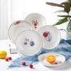 Sanyuan Dian Pratos Pratos Domésticos Multi-flor Cerâmica Prato de Jantar Profundo Alto Valor de Cor Pratos de Sobremesa Criativa Padrões de Processamento