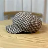 Gorro Octagonal de Espiga Izquierdo-Inferior para Mujer, Moderno y Versátil, Gorro Retro Estilo Pintor Británico para Otoño e Invierno, Gorro Moderno y Versátil Estilo Coreano