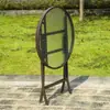 Mesa Pequena e Cadeiras para Varanda Conjunto de Chá Lazer Conjunto de Mesa e Cadeiras para Exterior Loja de Chá com Leite Mesa Externa de Vidro Temperado com Efeito Ondulado