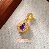 Bolsa de Acessórios de Amethysto Natural com Incrustações de Ouro 24K Pulseira DIY Feita à Mão Contas Espaçadoras de Cabacinha Acessórios de Mala Pequena