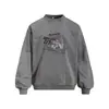 Sudadera de cuello redondo estilo vintage para hombre, primavera y otoño, con estampados de personajes de rap y guitarra, estilo callejero, lavado pesado de 400G, moderna