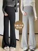 Pantalones de maternidad para primavera y otoño, pantalones acampanados para mujeres embarazadas, pantalones ligeramente acampanados que no aprietan el vientre, leggings de yoga para otoño