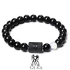 Pulseiras Elásticas de Doze Constelações Mais Vendidas Transfronteiriças para Homens e Mulheres, Pulseiras de Contas Coloridas Misturadas de Pedra Olho de Tigre Ágata Atacado