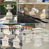 Maceta de Mármol Tallado Florero de Piedra de Estilo Europeo de Pie Decoración de Paisaje de Jardín Maceta de Mármol Adornos de Pie