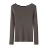 Suéter Minimalista de Punto Fino 100% Lana de Hombro Único para Mujer, Ajuste Delgado, Delgado, Capa Interior Transparente, Tejido, Otoño/Invierno 2026