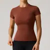Camiseta personalizada de secado rápido para yoga, top deportivo de manga corta para fitness, cubierta para running al aire libre, top de manga corta para mujer