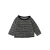 Camiseta Base Rayada Vintage para Niñas de Primavera y Otoño, Prenda Superior Suelta de Manga Larga Rayada Estilo Coreano para Bebés, Cuello Redondo, Suave y Amigable con la Piel