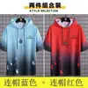 Camiseta de Seda de Gelo Masculina Verão Nova Marca Tendência Ins Verão com Capuz Manga Curta Proteção Solar Solta Tops de Estudante 1/2 Peças