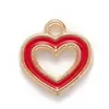 Joyería de Aleación Corazón Hueco Accesorios de Esmalte DIY Collar Accesorios para el Cabello Pendientes Llavero Pulsera Colgante para Bolso