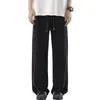 Pantalones Deportivos para Hombre Estilo Americano Otoño Modernos Holgados Versátiles Rayados Patchwork Pierna Recta Casual Deportivos Pierna Ancha Caída Pantalones Largos