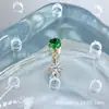 Brincos Pingente Redondo Pequeno de Zircônia em Liga de Titânio Astmf-13 Piercing de Titânio G23 Stud para Lábio com Rosca Interna Joias para Piercing