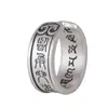 Anillo de Plata Pura Taoísta Hombres y Mujeres Vintage Plata Tailandesa Anillo de Mantra de Nueve Caracteres Sutra del Corazón