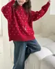 Suéter para Niña Otoño Invierno 2026 Estampado de Lunares Franceses Pulóver Moda para Niña Estilo Perezoso Tejidos Venta al por Mayor Transfronteriza