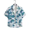 Camisa floral artística de manga corta estilo Harajuku para vacaciones de verano en la playa, apta para hombres y mujeres, para el Festival de Salpicaduras de Agua de Tailandia y Yunnan, estilo hawaiano
