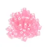 100/paquete acrílico color transparente monocolor cuadrado letra inglesa diy pulsera colgante accesorios al por mayor