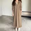 Estilo Perezoso Adelgazante Más Terciopelo Sudadera Vestido Mujer 2026 Invierno Estilo Japonés Holgado Por Encima de la Rodilla Cepillado Manga Larga con Capucha Vestido