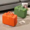Bolsa de Maquiagem Satchel Maleta Retro 14 polegadas Bolsa de Cosméticos Fofa para Estudante Feminino Satchel Caixa de Armazenamento para Viagem