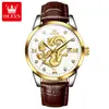 Fabricante de Relojes Marca Oris Negocio Mayorista Correa de Reloj Dragón Hebilla de Pasador de Reloj Luminoso Resistente al Agua Reloj de Cuarzo Reloj para Hombre