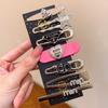 Pinza para el cabello de metal de alta gama de estilo frío personalizado para mujer, dulce y genial, clip de pico de pato, clip lateral, clip para flequillo, accesorio para el cabello