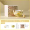 Juego de Tazas de Té Margarita con Glaseado de Yema de Huevo Cerámica Taza Maestra Taza Individual Taza de Cata Personal Juego de Té Kung Fu Tetera