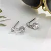Brincos Redondos de Diamante Geométricos Pequenos, Fofos e Doces de Novo Estilo, Brincos de Zircônia Femininos Versáteis para o Dia a Dia
