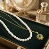 Collar de Perlas Shijia Nuevo Original Colgante de Piedra Preciosa para Mujer Cadena para Clavícula Apilada Estilo Lujo Ligero Moda Joyería al por Mayor