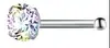 Tachuelas para nariz de acero inoxidable con forma de corazón y estrella más vendidas transfronterizas, barra en S, barra en L, barra curva, joyería para nariz incrustada con diamantes, al por mayor en stock