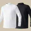 280g Terciopelo AlemánOtoño/Invierno Doble Cara Cepillado Terciopelo Cuello Alto Manga Larga para Hombre Caliente Capa Base Ropa de Otoño Camiseta Interior