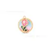 Venta Caliente Transfronteriza Pintura al Óleo Jardín de Monet Colgante de Gota de Aceite de Acero Inoxidable Collar Pendientes de Cadena de Lana Joyería DIY