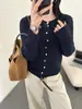 Cárdigan de punto trenzado/Cárdigan de punto trenzado de cuello redondo estilo coreano, suéter exterior nuevo de otoño/invierno para mujer