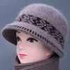Gorro de Lana Tejido de Invierno para Mujeres de Mediana Edad y Mayores, Gorro de Algodón Grueso con Felpa para Protección contra el Frío, Cálido, para Abuela